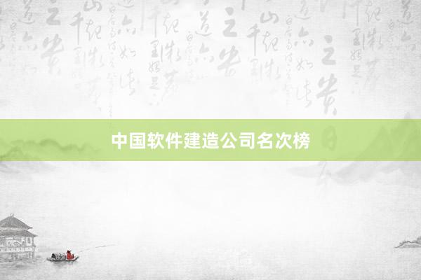 中国软件建造公司名次榜